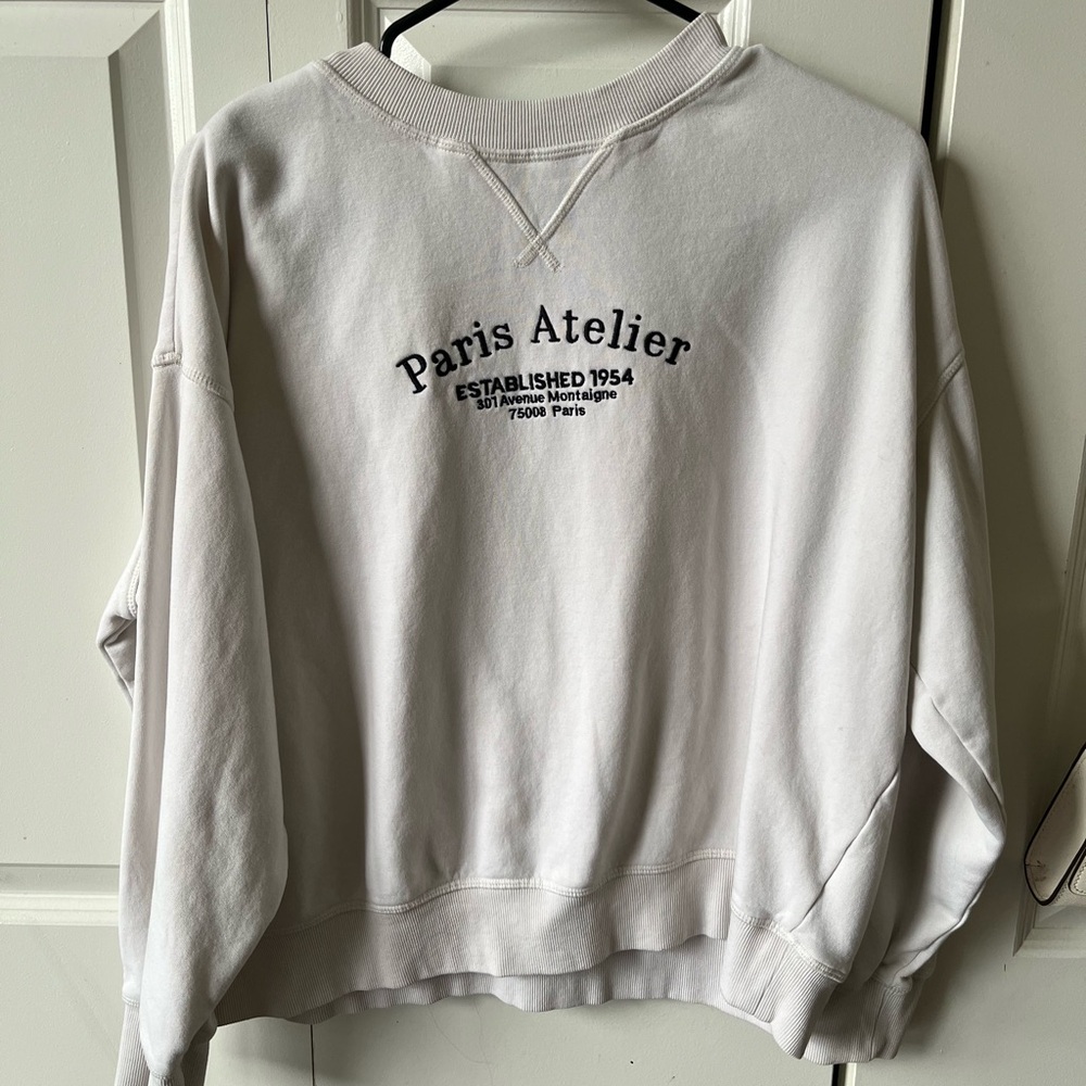 White Paris crew neck